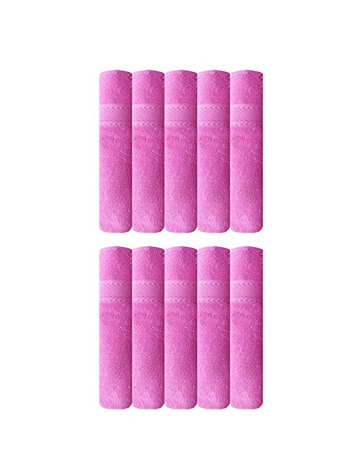 AKIN Premium Baby Pink Cotton 500 GSM Hand Towels Set of 10 Length24 Inches Width17 Inches