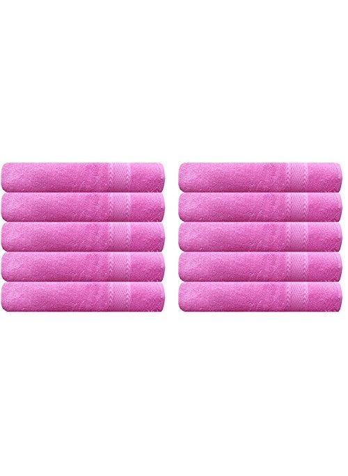 AKIN Premium Baby Pink Cotton 500 GSM Hand Towels Set of 10 Length24 Inches Width17 Inches