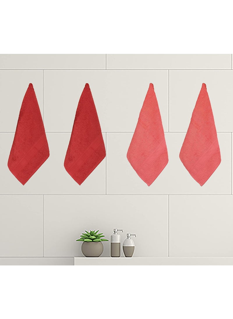 KSC Shop Royal Multicolor Cotton Hand Towels Set of 8 Hand Towels Bathroom Towel Bathroom Napkin 60 cm x 40 cm 2 Maroon4 Peach and 2 Baby Pink