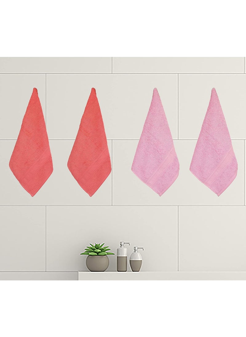 KSC Shop Royal Multicolor Cotton Hand Towels Set of 8 Hand Towels Bathroom Towel Bathroom Napkin 60 cm x 40 cm 2 Maroon4 Peach and 2 Baby Pink