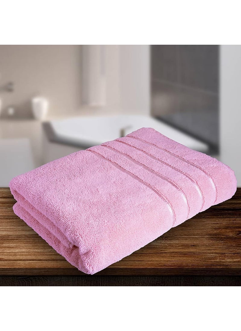 DRYHUG Gold The Finer Touch Premium Microfiber BathBathroom Towels LadiesGentsAdult Lightweight UltraSoft 400 GSM Plain BG54B Size 75X150 Pink Colour