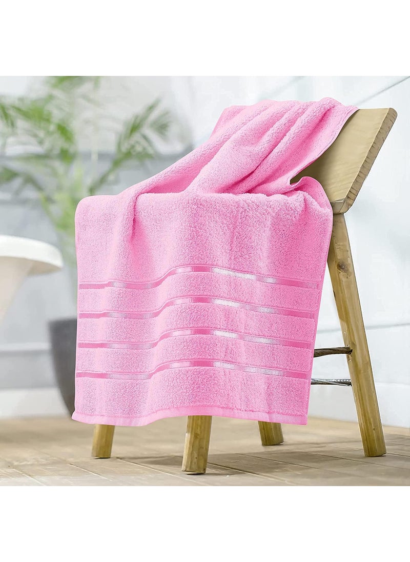 DRYHUG Gold The Finer Touch Premium Microfiber BathBathroom Towels LadiesGentsAdult Lightweight UltraSoft 400 GSM Plain BG54B Size 75X150 Pink Colour