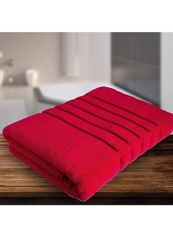 DRYHUG Towels for Bath Large Size Microfiber Towels for Bath Towel Set of 1 400 GSM 70 x 140 cm RED Bath Towels for Men Women Kids Perfect for Everyday Use
