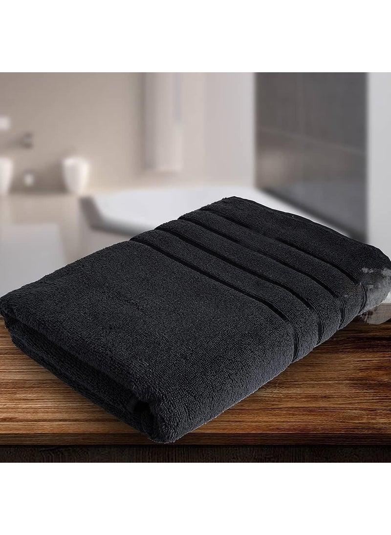 DRYHUG Bath Towel for Men 550 GSM 75x150cm Bath Towel for Women Skin Friendly Fabric Micro Fibre Bath Towel Set Bath Towel for Men Large Size Ultrasoft Highly Absorbent Black