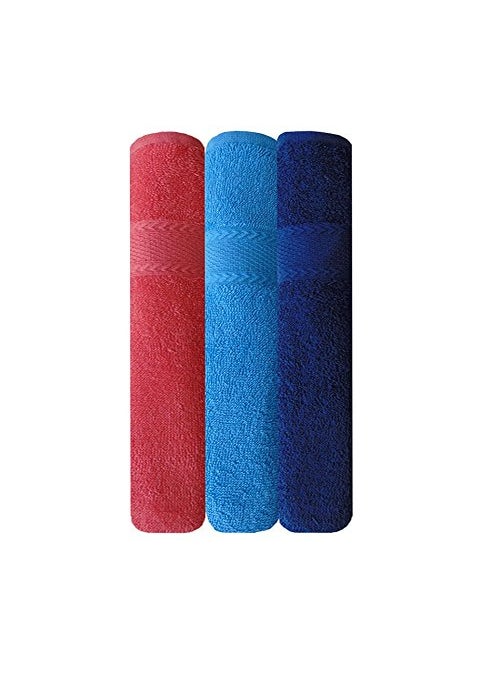 Akin Royal Multicolor Cotton Bath Towel Set of 3