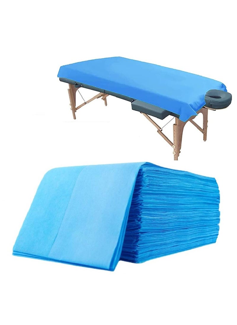 KUDIZE Disposable NonWoven Bed Sheet for Hospital Hotel Spa and Beauty Parlor Blue 31 x 72 Inch78 x 182 cm Pack of 100