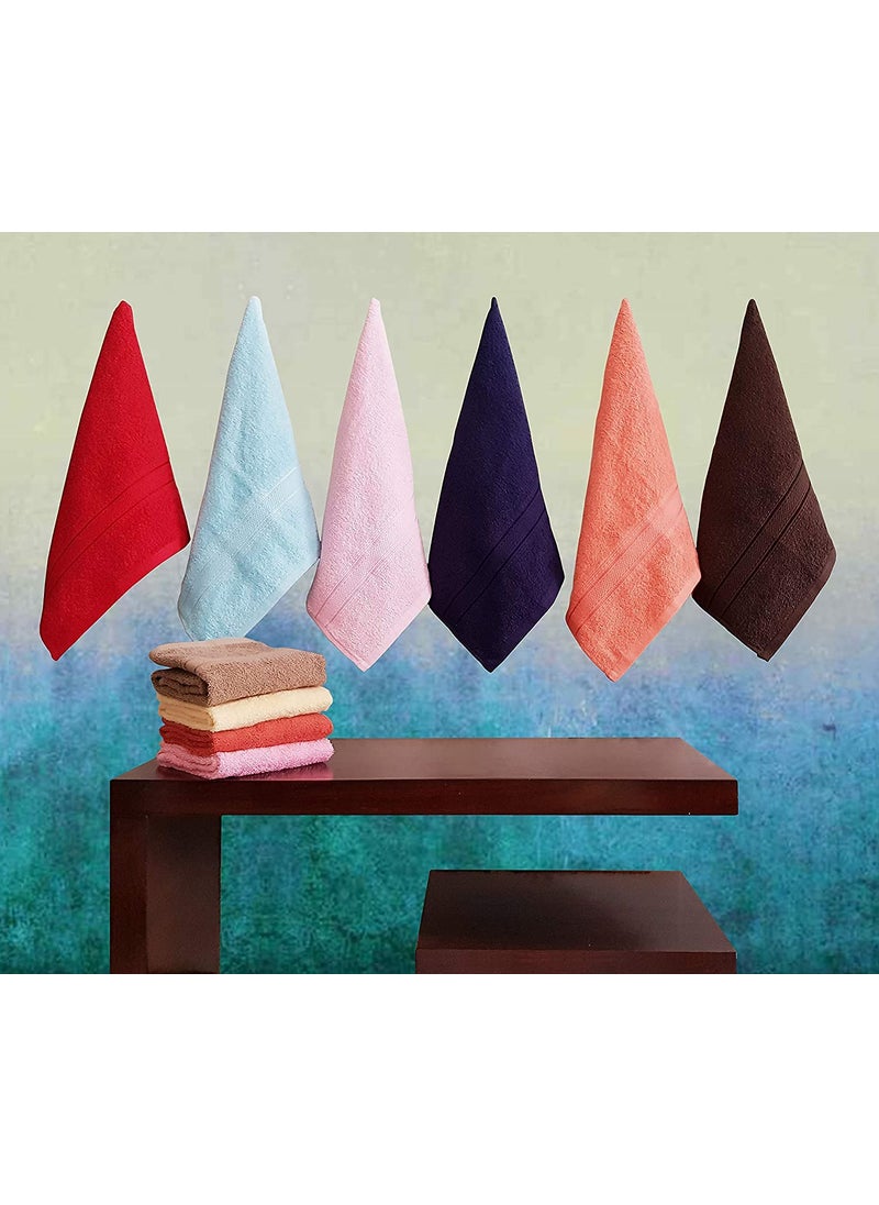 AKIN Cotton Multi Color Hand Towel Set 24 Hand Towels 40 x 60 cm Bathroom Towel Bathroom Napkin GSM 550 6 Different Colors Pack of 24