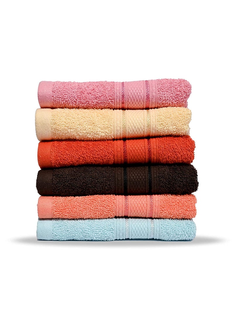 AKIN Cotton Multi Color Hand Towel Set 24 Hand Towels 40 x 60 cm Bathroom Towel Bathroom Napkin GSM 550 6 Different Colors Pack of 24
