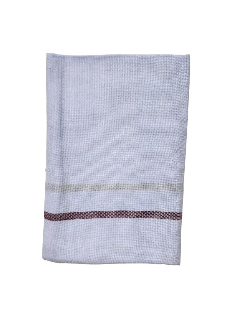 AMBIKA Stores Kerala Traditional Cotton Bath TowelThorthu Kerala Thorth End Stitched White Bath Towel Pack of 4 Extra Large 57x29