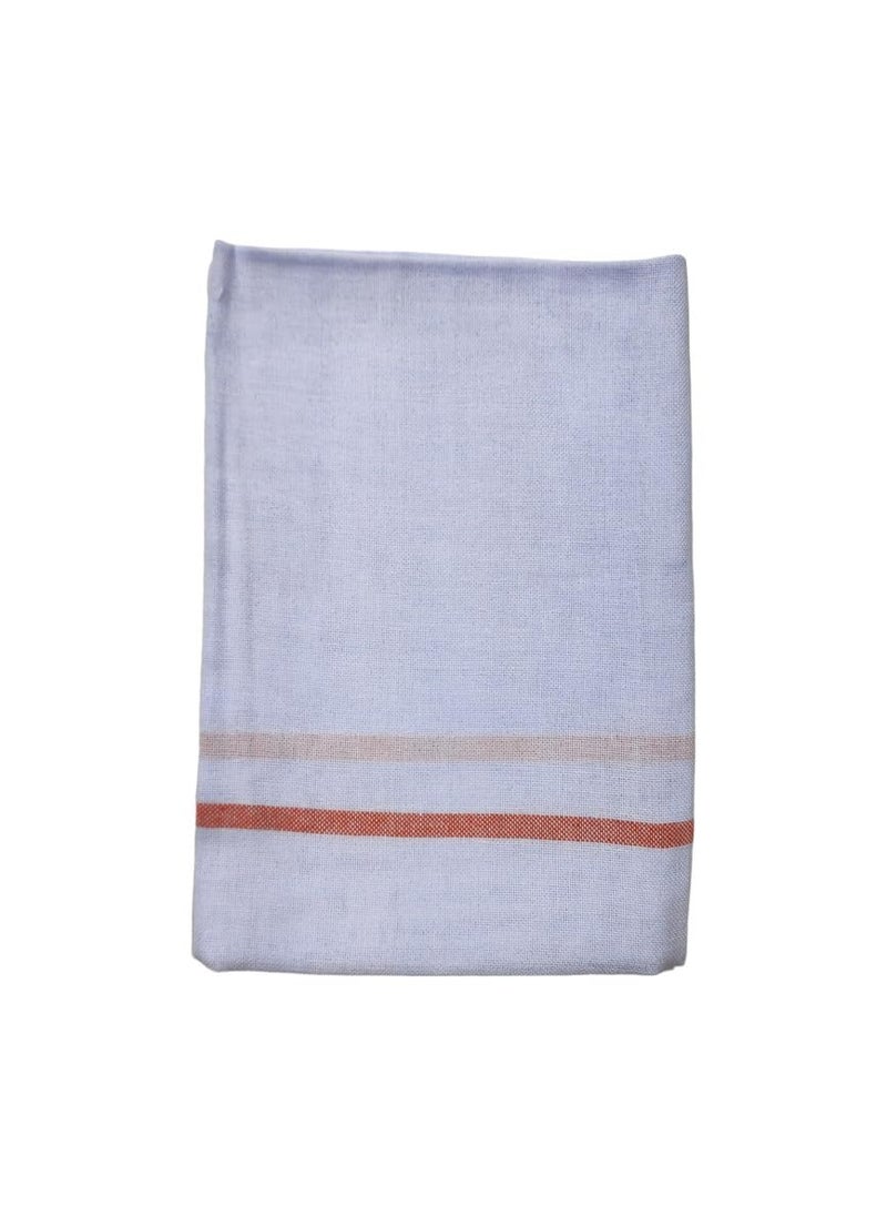 AMBIKA Stores Kerala Traditional Cotton Bath TowelThorthu Kerala Thorth End Stitched White Bath Towel Pack of 4 Extra Large 57x29