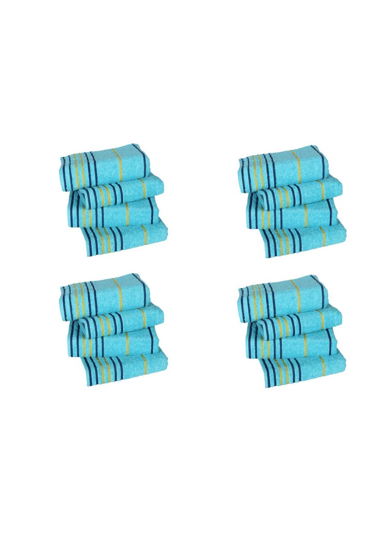 AKIN Premium Sky Blue Cotton 550 GSM Hand Towels Set of 16 Length24 Width16