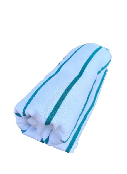 DREAMWEAVERS Striped Beach Towel Large Oversized 100 Cotton Turkish Beach Towel Hotel Quality Luxurious 460 GSM Perfect for Beach Pool Spa Bath Cotton Green Stripes
