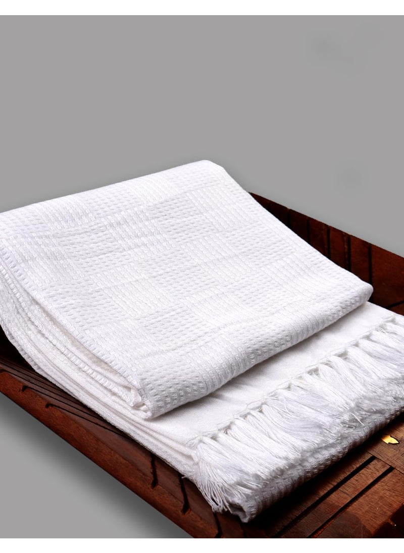 RAMRAJ COTTON Unisex Waffle Design Bath Towel Pack of 3 Multi Color_99 OS