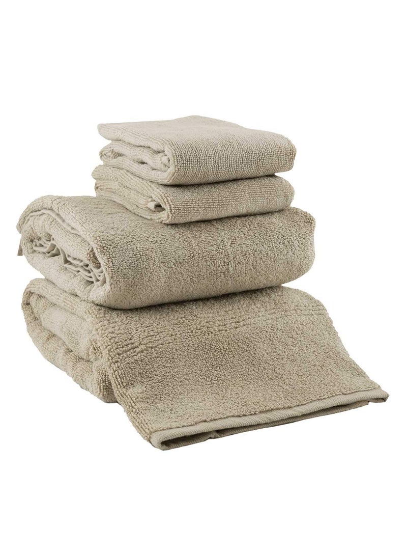 By Adab 600 GSM Ultra Soft Hand Towel Premium Cotton Anti Bacterial Super Absorbent Luxury Size 40 X 60 cms Pack of 4 Color Light Beige
