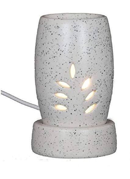 Lyallpur Stores Ceramic Aroma Electric Diffuser Set for Home Lemongrass Rose Lavender Fragrance Oil 10 ml Ethnic Shape White