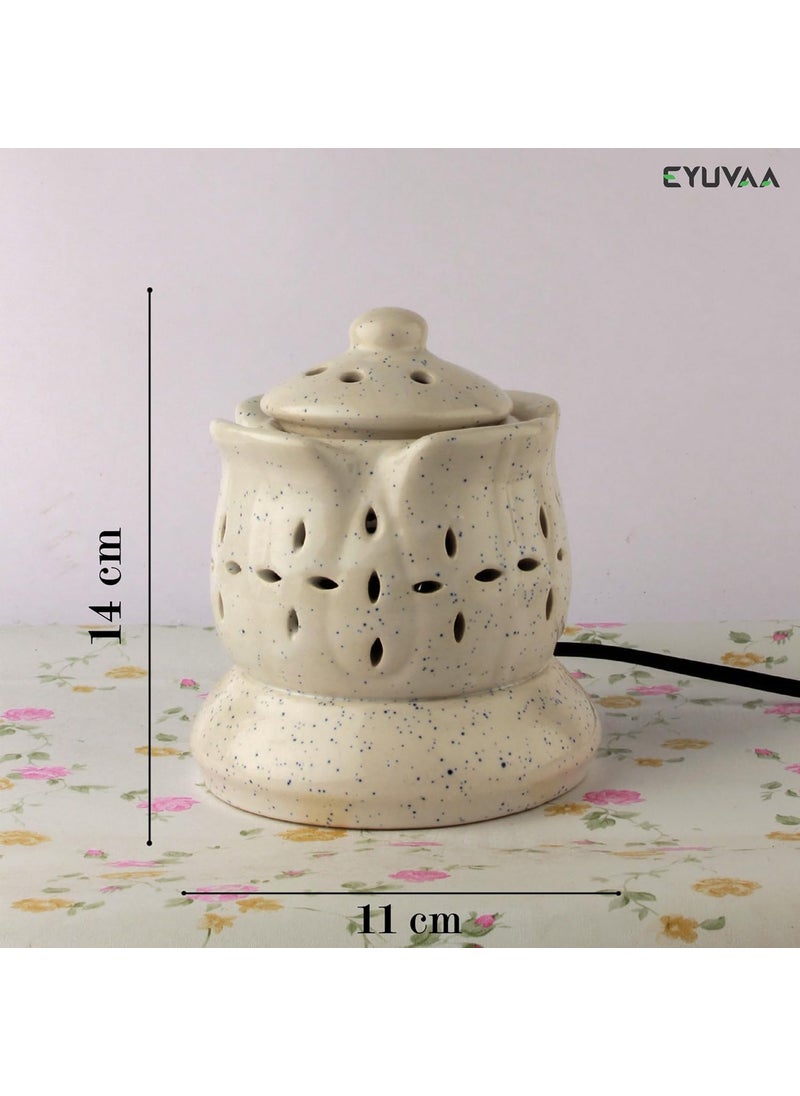 DECOVAA Aroma Electric Diffuser for Home Fragrance Aromatherapy Ceramic Diffuser Set Aroma Oil Diffuser Wax Burner Wax Warmer for Home Fragrance with 10 ml Aroma Oil Sandal Fragrance