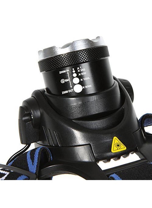 Wolblix Waterproof Zoomable with Rechargeable Batteries Wall Charger 3 Modes Bright LED Headlights