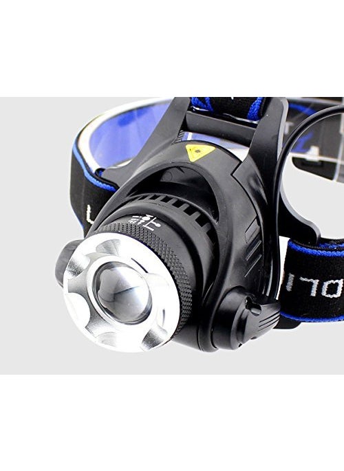 Wolblix Waterproof Zoomable with Rechargeable Batteries Wall Charger 3 Modes Bright LED Headlights