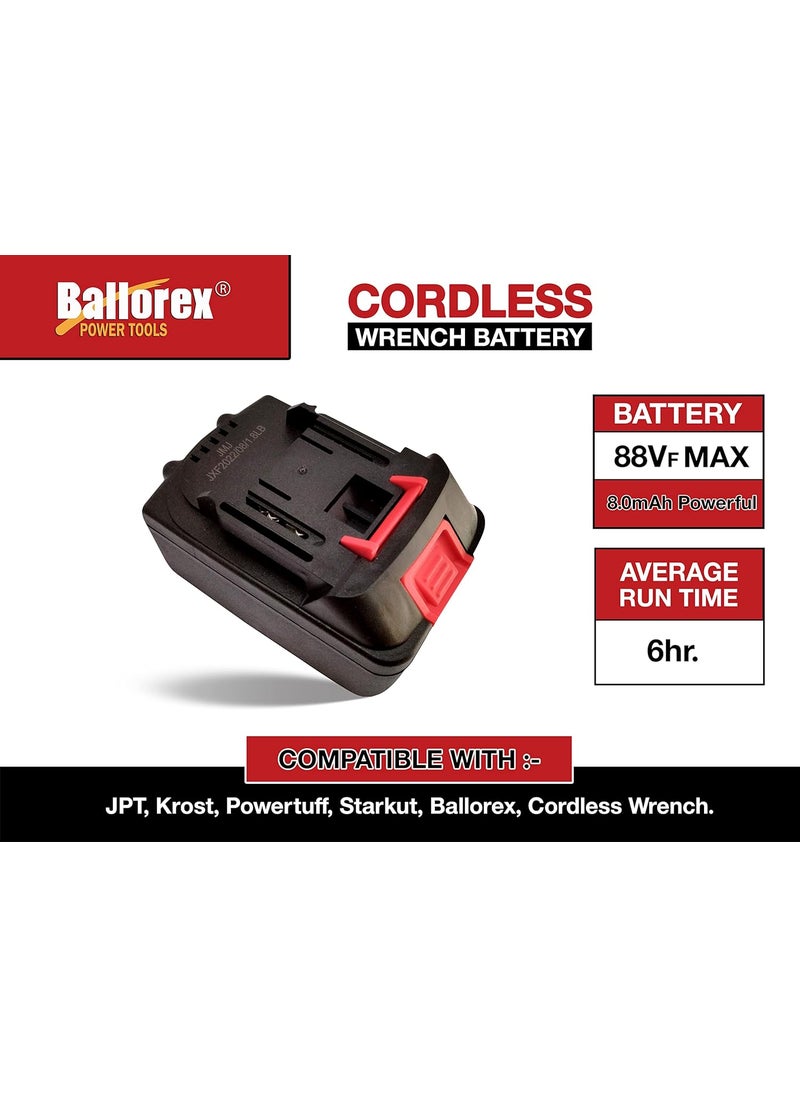 Ballorex 88VF Battery for Cordless Wrench Compatible with JPT Krost Powertuff Starkut Ballorex Cordless Wrenches