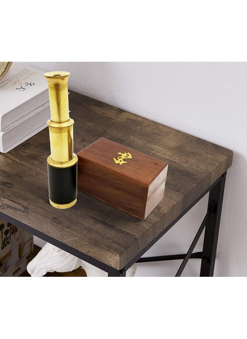 APAX Brass Nautical 6 Handheld Telescope with Wooden Box Vintage Pirate Spyglass Maritime Navigation Tool Antique Brass Monocular for Collectors Nautical Dcor