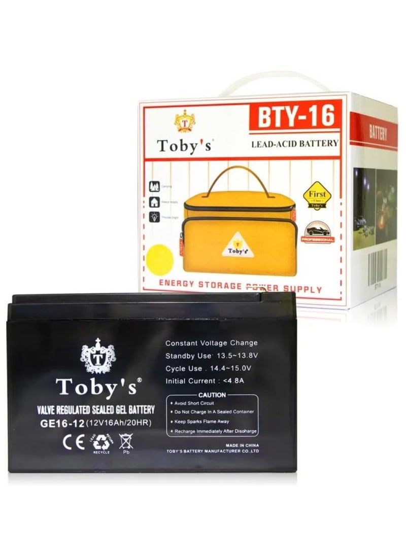 Toby's Power Plus Battery 12 Volt 16 Ampere 16000 mAh