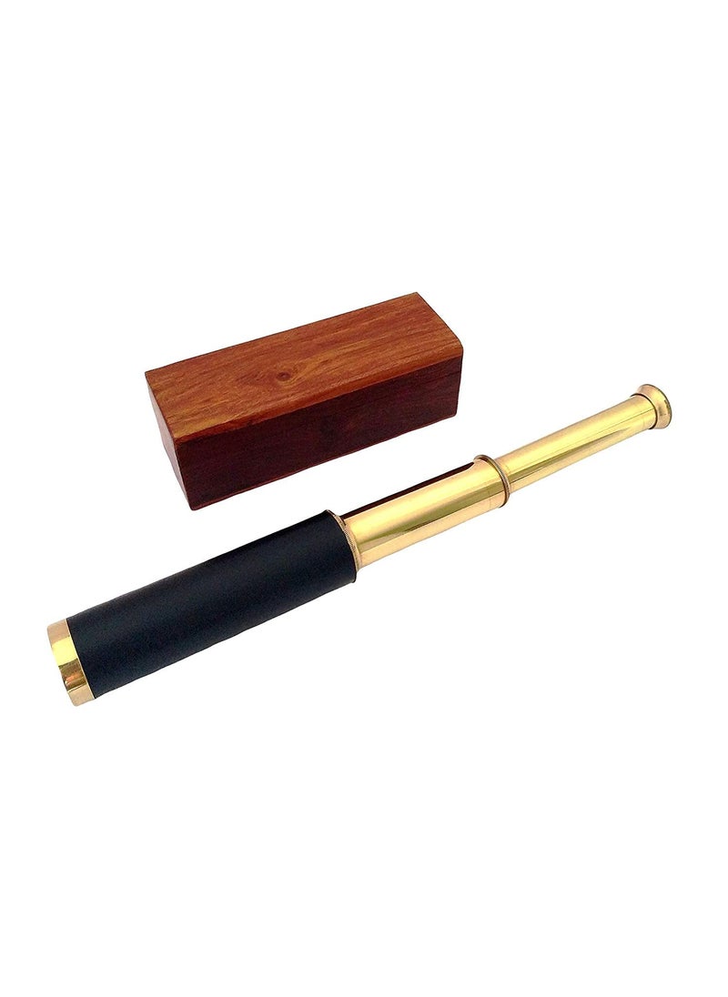 Blue Globe 12 Vintage Brass Telescope with Wooden Box Handmade Maritime Collectible Telescope Antique Sea Marine Telescope Nautical Dcor Export