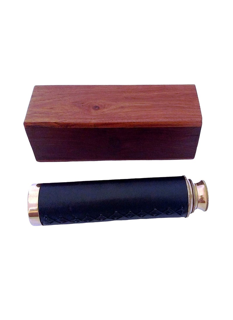 Blue Globe 12 Vintage Brass Telescope with Wooden Box Handmade Maritime Collectible Telescope Antique Sea Marine Telescope Nautical Dcor Export