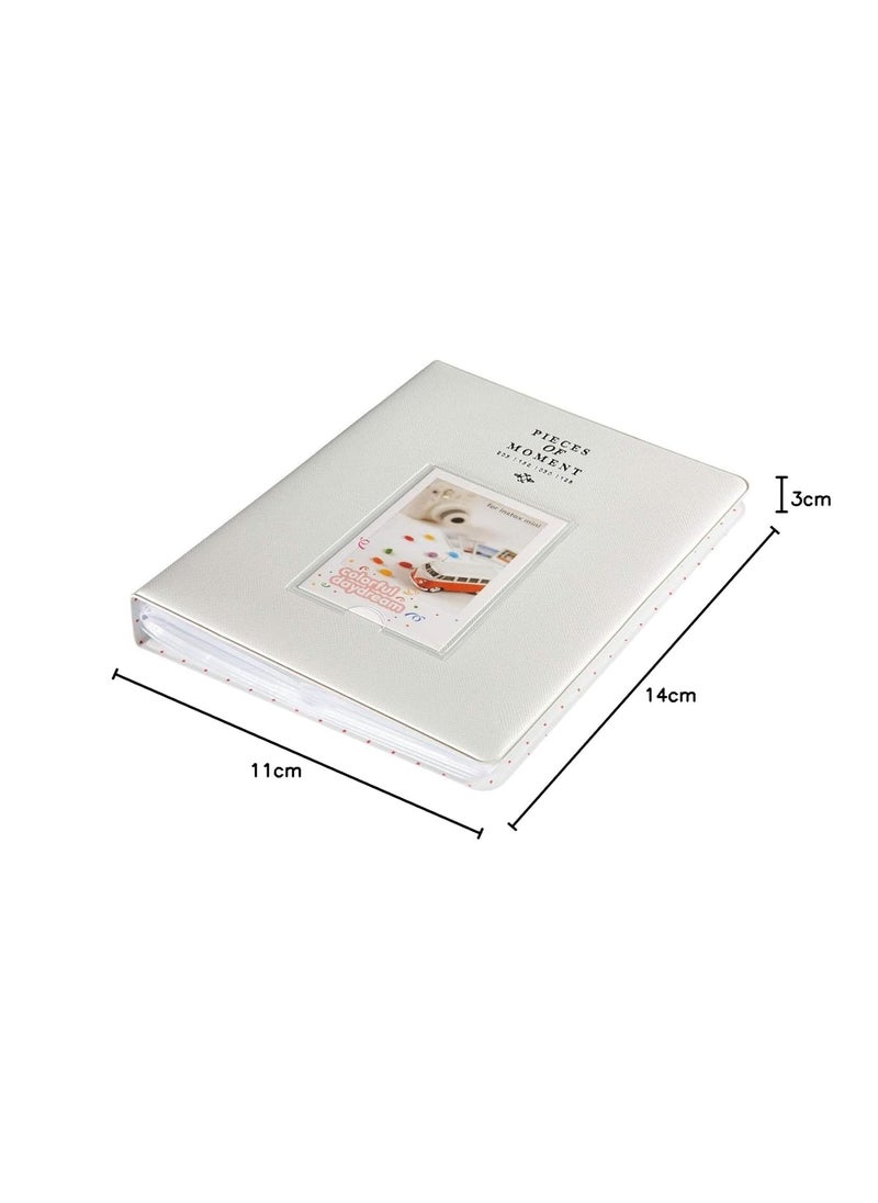ZIKKON 128 Pockets Photo Album for Fujifilm Instax Mini 12 11 9 8 90 99 Evo Liplay Instant CameraMini Link Printer Polaroid Snap Touch PIC300 Z2300 Mint Zip Instant Camera PrinterSmoky white