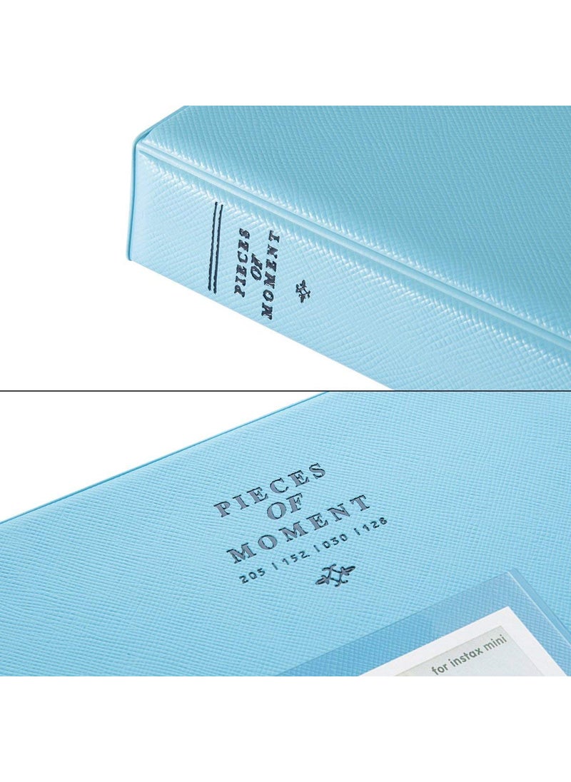 ZIKKON 128 Pockets Photo Album for Fujifilm Instax Mini 12 11 9 8 90 99 Evo Liplay Instant CameraMini Link Printer Polaroid Snap Touch PIC300 Z2300 Mint Zip Instant Camera Printer Blue