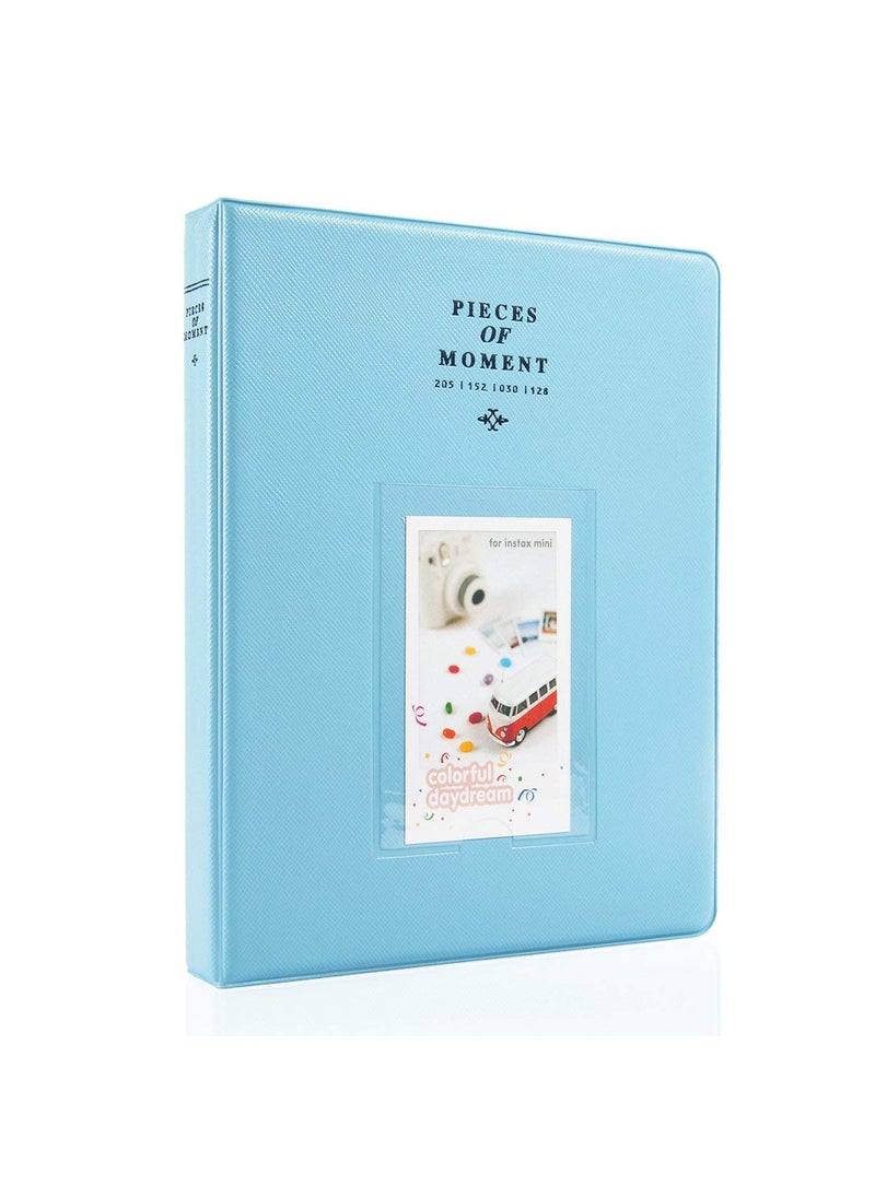 ZIKKON 128 Pockets Photo Album for Fujifilm Instax Mini 12 11 9 8 90 99 Evo Liplay Instant CameraMini Link Printer Polaroid Snap Touch PIC300 Z2300 Mint Zip Instant Camera Printer Blue