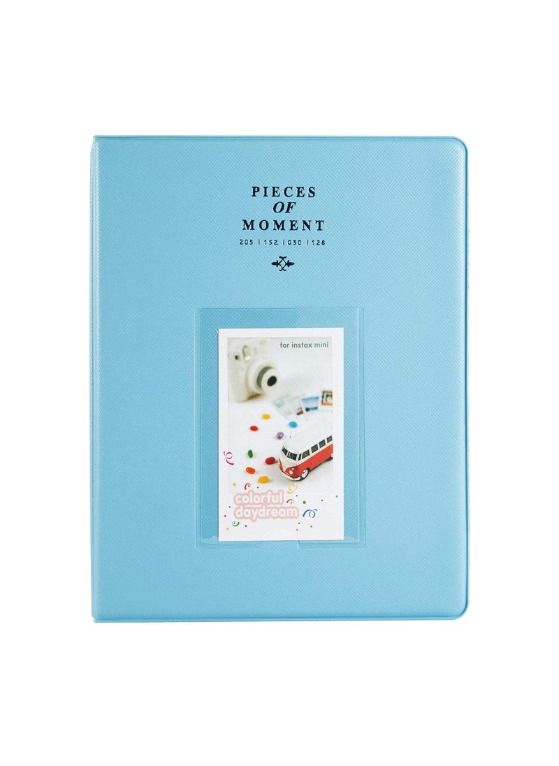 ZIKKON 128 Pockets Photo Album for Fujifilm Instax Mini 12 11 9 8 90 99 Evo Liplay Instant CameraMini Link Printer Polaroid Snap Touch PIC300 Z2300 Mint Zip Instant Camera Printer Blue