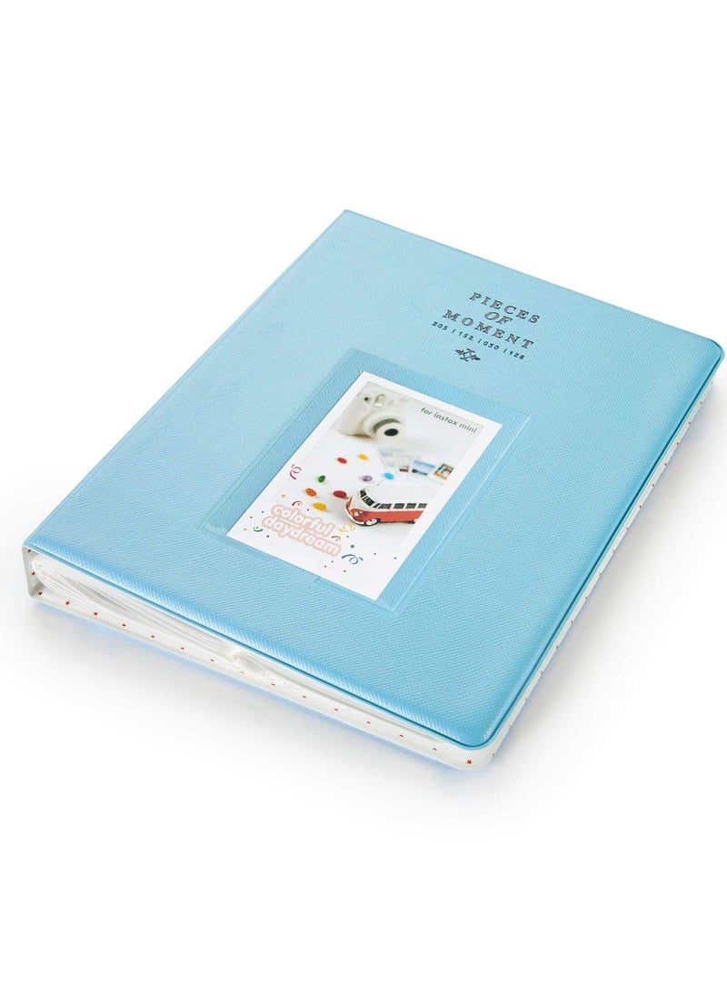 ZIKKON 128 Pockets Photo Album for Fujifilm Instax Mini 12 11 9 8 90 99 Evo Liplay Instant CameraMini Link Printer Polaroid Snap Touch PIC300 Z2300 Mint Zip Instant Camera Printer Blue