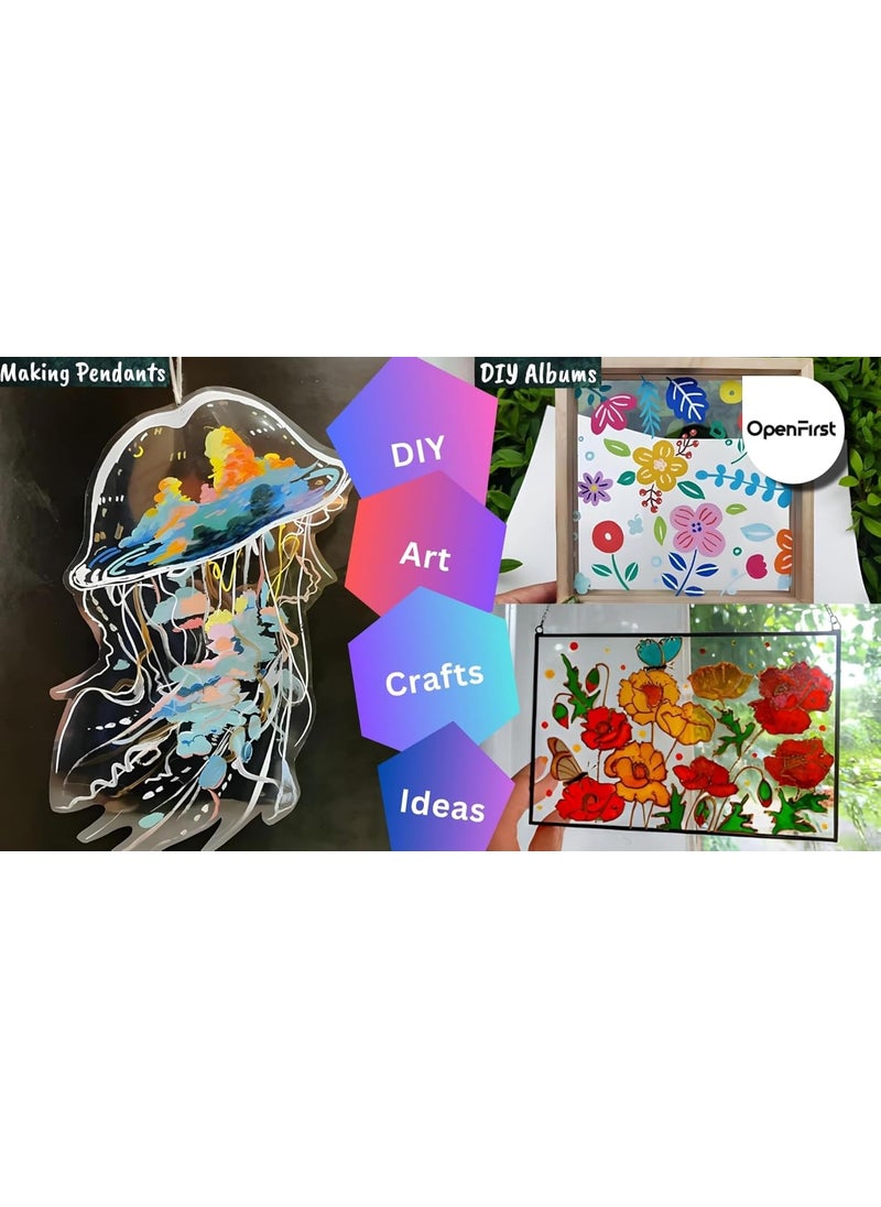 OpenFirst A3 Size OHP Sheets Transparent Glossy Film 200 Micron Pack of 15 Sheets for Tracing Paper Art and Craft Etc