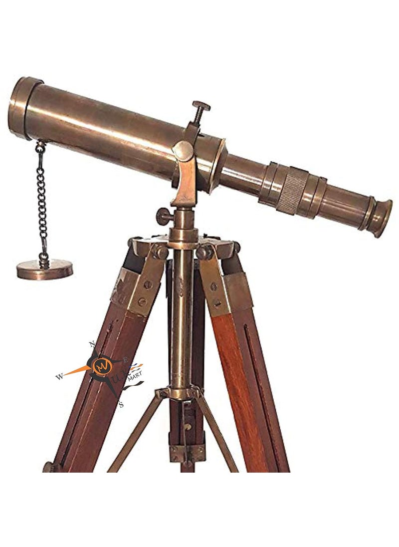 MA SONS Vintage Brass Telescope with Tripod Stand Antique Finish Vintage Nautical