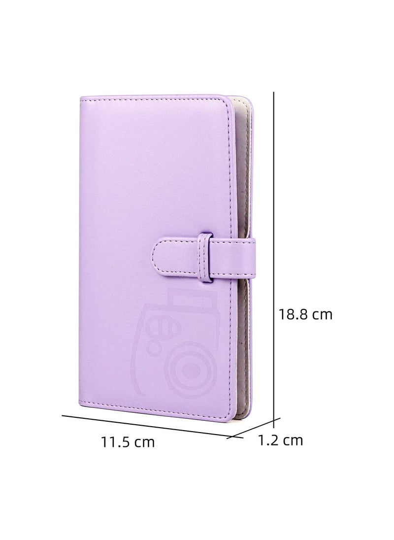 ZIKKON 2x3 inch Mini Photo Album 96 Photo Pocket Storage Album for fujifilm Instax mini film used in Mini 12119 907099Liplay Evo Mini 3 Photo CardsTickets Business CardsLilac purple