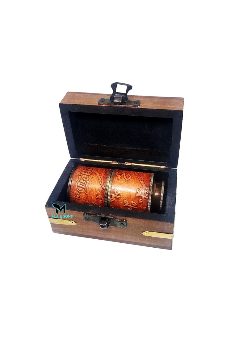 MA SONS 5 Brass Dollond London 1920 Telescope with Wooden Box Personalized Available