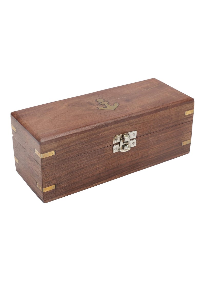 Ximdeco Nautical Brass Antique Vintage Style Opticals Telescope Lens 195 Inches with Wooden Sheesham Box