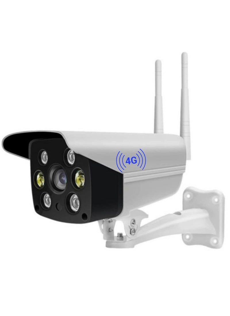 Aapeshwar Smarthome Wireless HD 4G Sim Security Camera Live View Night Vision Motion Detection 2 Way Intercommunication White