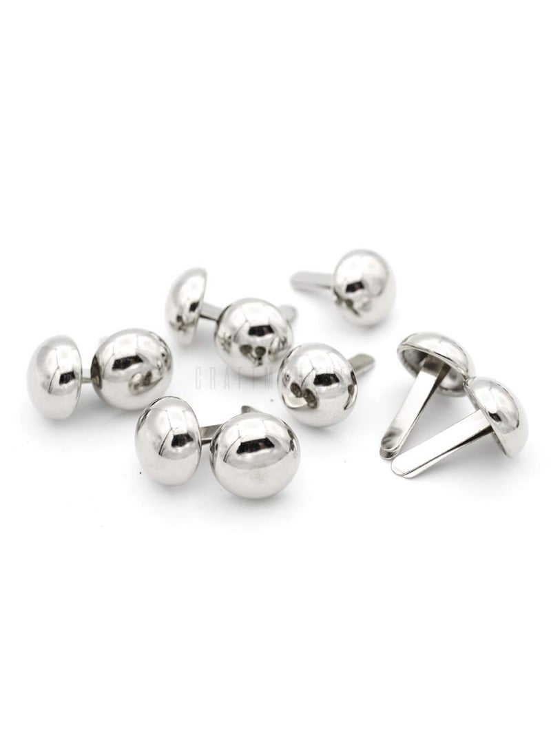 CRAFTMEmore Round Purse Feet Handbag Nailheads Spike Prong Studs 15MM 18MM 20MM 22MM 50 PCS 20 mm 1316 Silver