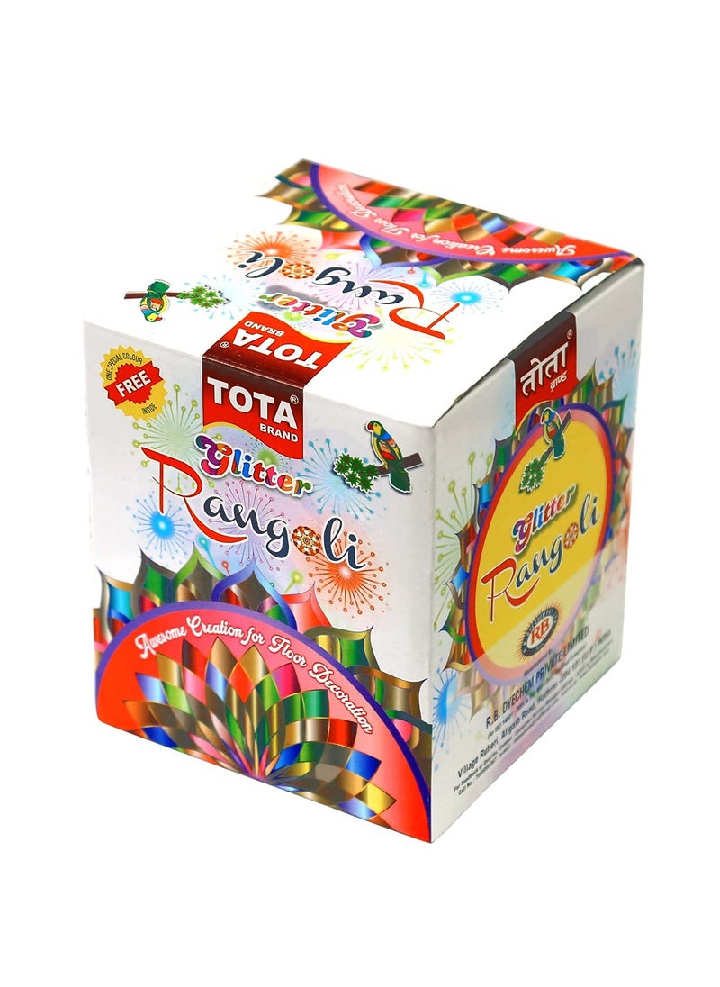 PRINT BHARAT Glitter Rangoli for Diwali Squeez Bottle with Rangoli Powder1 Box of 9 Bottle Total 720 Gram 9 Different Rangoli Colors Pack KOLAM Rangoli Powder
