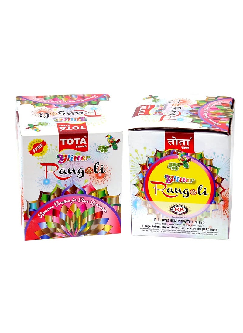 PRINT BHARAT Glitter Rangoli for Diwali Squeez Bottle with Rangoli Powder1 Box of 9 Bottle Total 720 Gram 9 Different Rangoli Colors Pack KOLAM Rangoli Powder