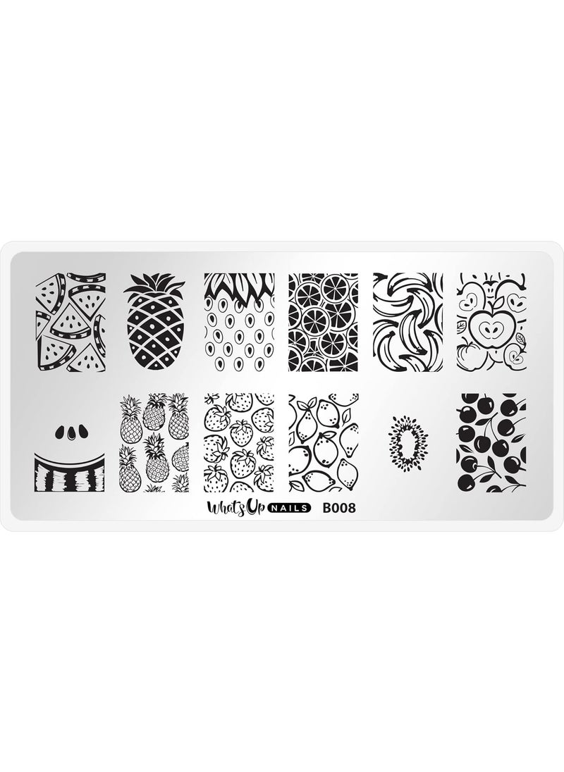 Whats Up Nails - B008 Summer Seeds Stamping Plate for Nail Art Design