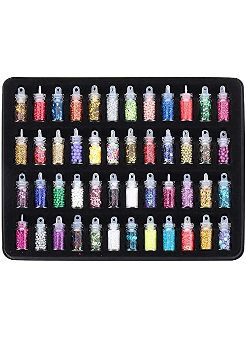 CHIROGRAPHY 48 BottlesBox DIY Nail Resin Glitter Sequins Crystal UV Epoxy Jewelry Making Mold Filler 3D Nail Art Tips DecorationMulticolors