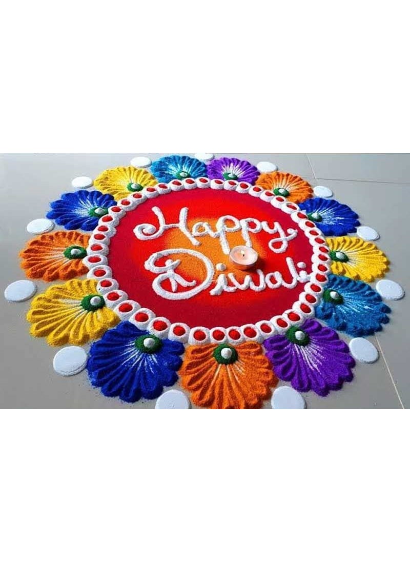 BRIGHT BLOOM Rangoli Powder Colors Special Occasionsfor Rangoli Daily Pooja Needs Temples Set of 8 Different Color 300gm in Each PacketYellowDark BlueSky BluePink Dark GreenRedWhiteOrange