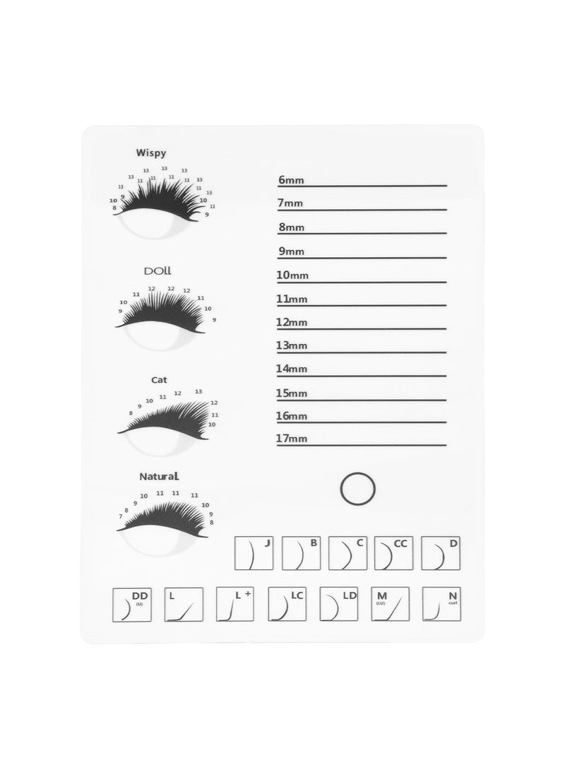 Beaupretty Eyelash Extensions Tray Acrylic Lash Pallet False Eyelashes Glue Pallet Holder Grafting Eye Lashes Extension Display Board for Salon Eyelash Extensions White