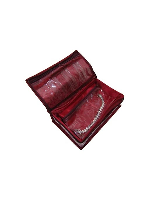 Deepsum Lucknowi Jewellery kit with Pouch Jewellery Organiser For Women Medium Size Red