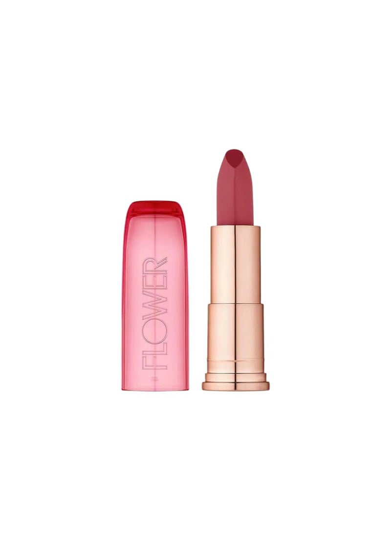 FLOWER BEAUTY By Drew Barrymore Perfect Pout Moisturizing Lipstick - Soothes Lips + Hydrates - Creamy Lip Tint + Natural Looking Shine + Buildable Color - Cruelty-Free + Vegan (Berry More)