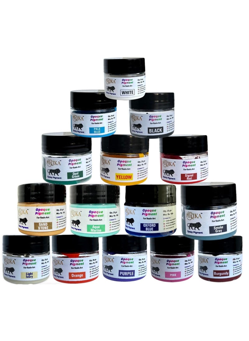 IRIKA Opaque Resin Art Pigment Set 15 Shades 20g Each