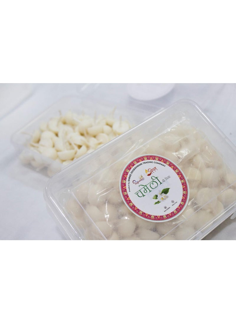 Shree Jogeshwari Deepam Rose Fragrance Wax Free Scented Wicks Soaked in Ghee WicksReadymade Ghee Cotton WicksDiya Batti for Pooja 120 Diya Quantity Gulab