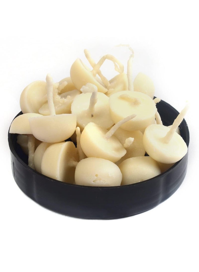 Shree Jogeshwari Deepam Rose Fragrance Wax Free Scented Wicks Soaked in Ghee WicksReadymade Ghee Cotton WicksDiya Batti for Pooja 120 Diya Quantity Gulab